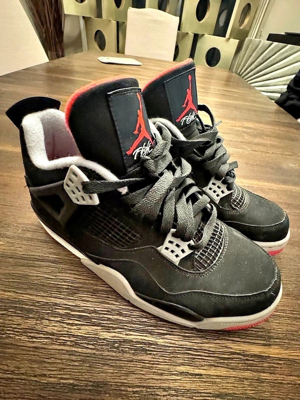 Nike Air Jordan 4 Retro OG Bred Reimagined' 2019 Black & Red Sneakers